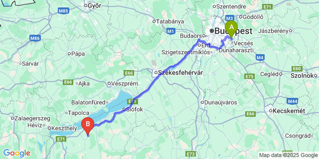 Map: Budapest Airport (BUD), Ferihegy, Liszt Ferenc to Szőlősgyörök