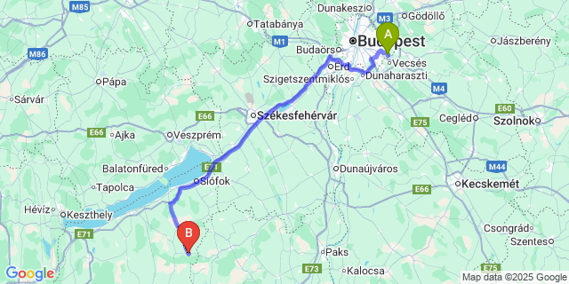 Map: Budapest Airport (BUD), Ferihegy, Liszt Ferenc to Szorosad