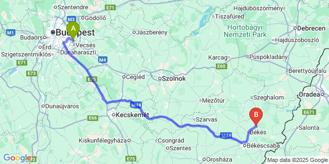 Map: Budapest Airport (BUD), Ferihegy, Liszt Ferenc to Tarhos