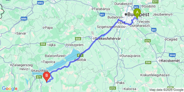 Map: Budapest Airport (BUD), Ferihegy, Liszt Ferenc to Táska