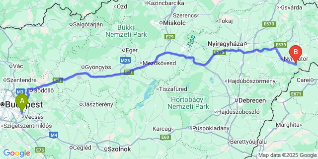 Map: Budapest Airport (BUD), Ferihegy, Liszt Ferenc to Terem