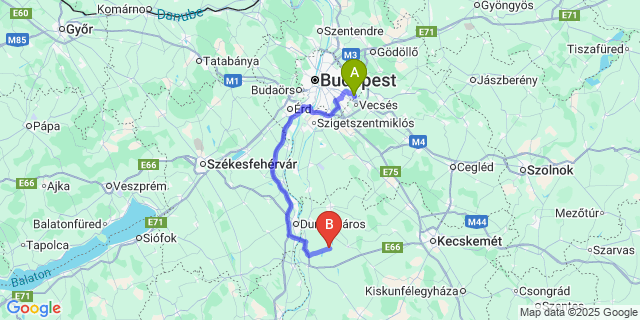 Map: Budapest Airport (BUD), Ferihegy, Liszt Ferenc to Újsolt