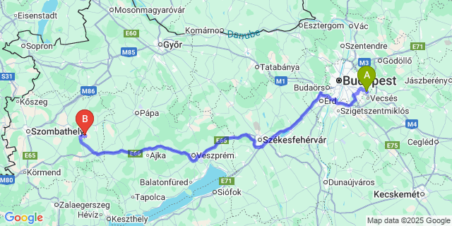 Map: Budapest Airport (BUD), Ferihegy, Liszt Ferenc to Vásárosmiske
