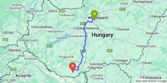 Map: Budapest Airport (BUD), Ferihegy, Liszt Ferenc to Vokány