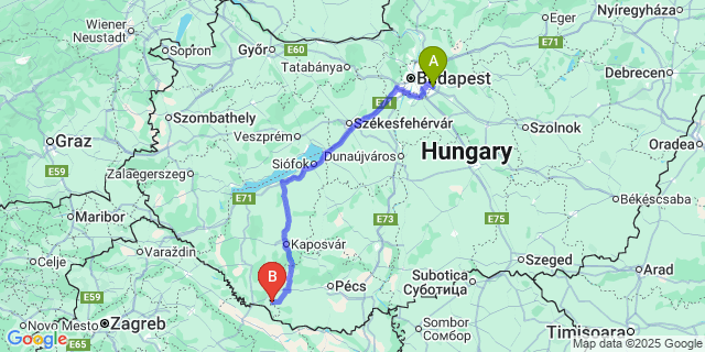 Map: Budapest Airport (BUD), Ferihegy, Liszt Ferenc to Zádor