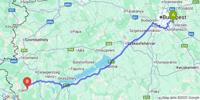 Map: Budapest Airport (BUD), Ferihegy, Liszt Ferenc to Zebecke