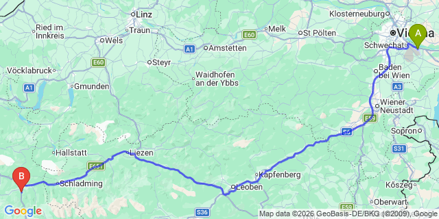 Map: Vienna Airport (VIE) to Haus