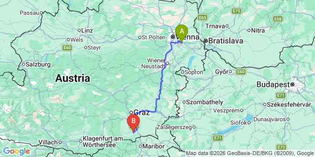 Map: Vienna Airport (VIE) to Heimschuh