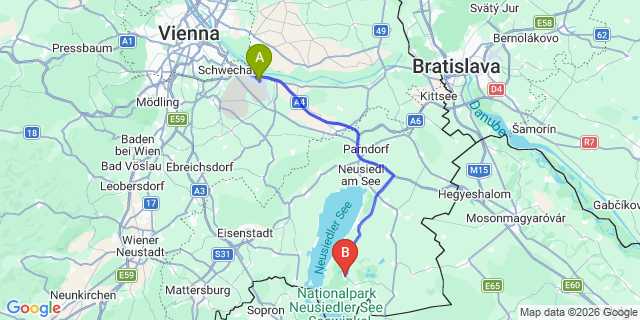 Map: Vienna Airport (VIE) to Illmitz