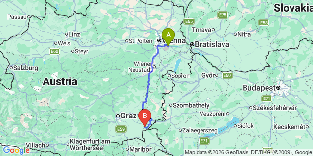 Map: Vienna Airport (VIE) to Mühlgraben