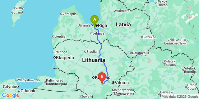 Map: Riga Airport (RIX) to Pärnu