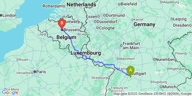 Map: Brussels Midi Train Station to Wezel