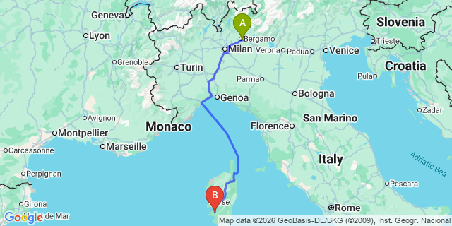 Map: Milan Bergamo Airport (BGY) to Busto Arsizio