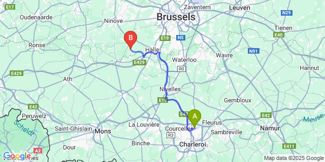 Map: Charleroi Airport Brussels South (CRL) to Heikruis